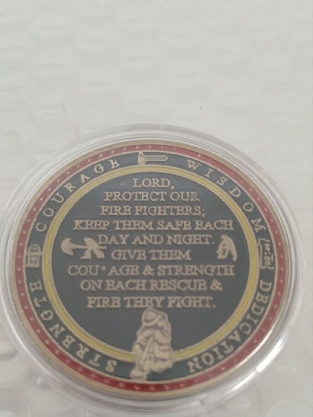 Firefighter Rescue Challenge Coin - Red and Gold - Picture 6 of 6